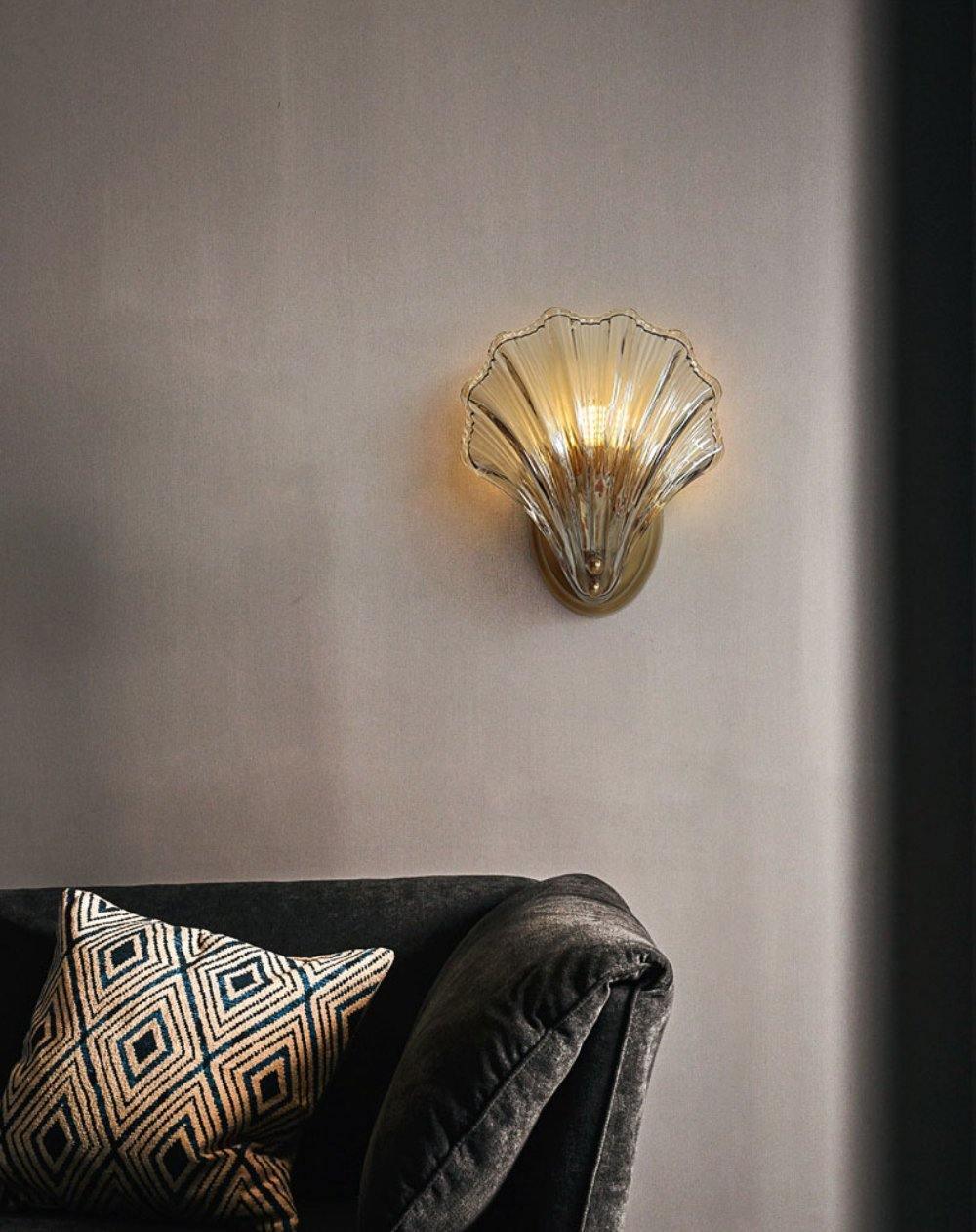 Neo Premium Elegance Messing-Glas-Wandleuchte