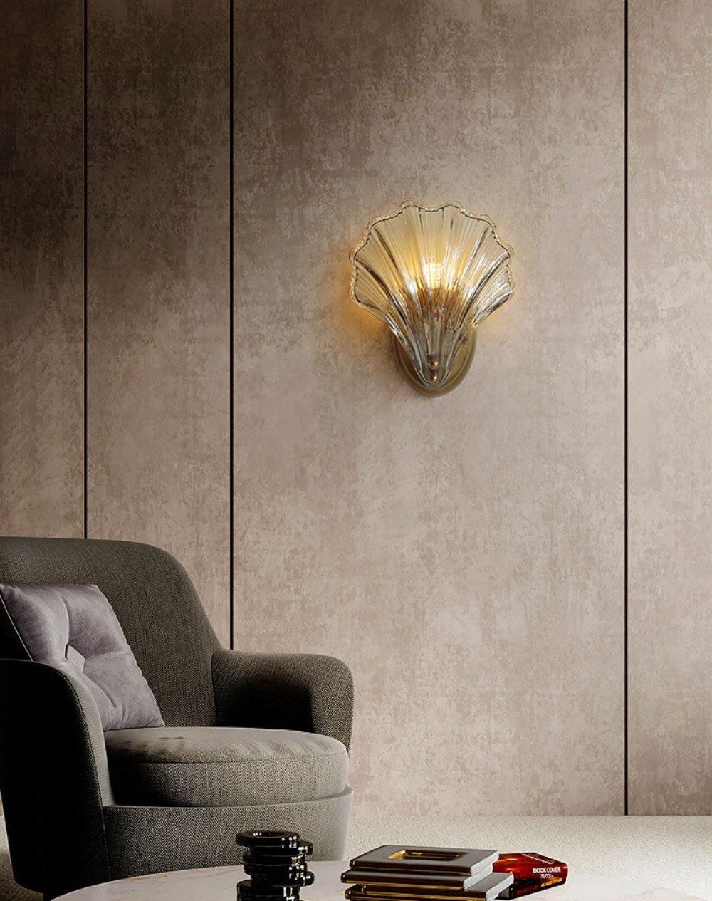 Neo Premium Elegance Messing-Glas-Wandleuchte