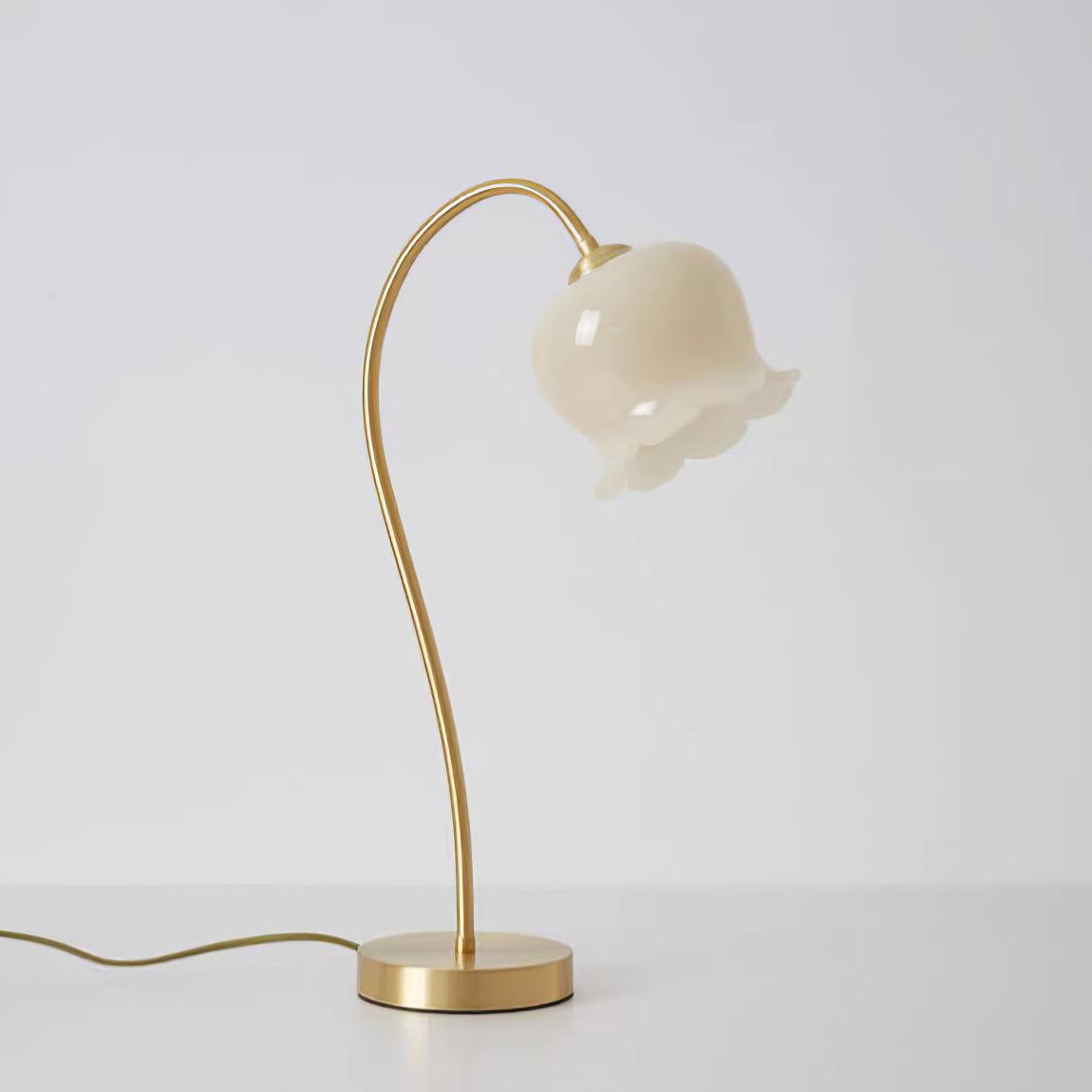Mirelise Tischleuchte und mit Tulpen-Schirm und Schwanenhals im Vintage-Stil fürs Schlafzimmer | Cielum