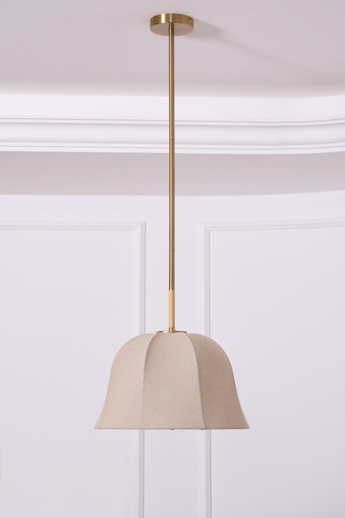 Fioalielle Vintage Stoff-Pendelleuchte Beige