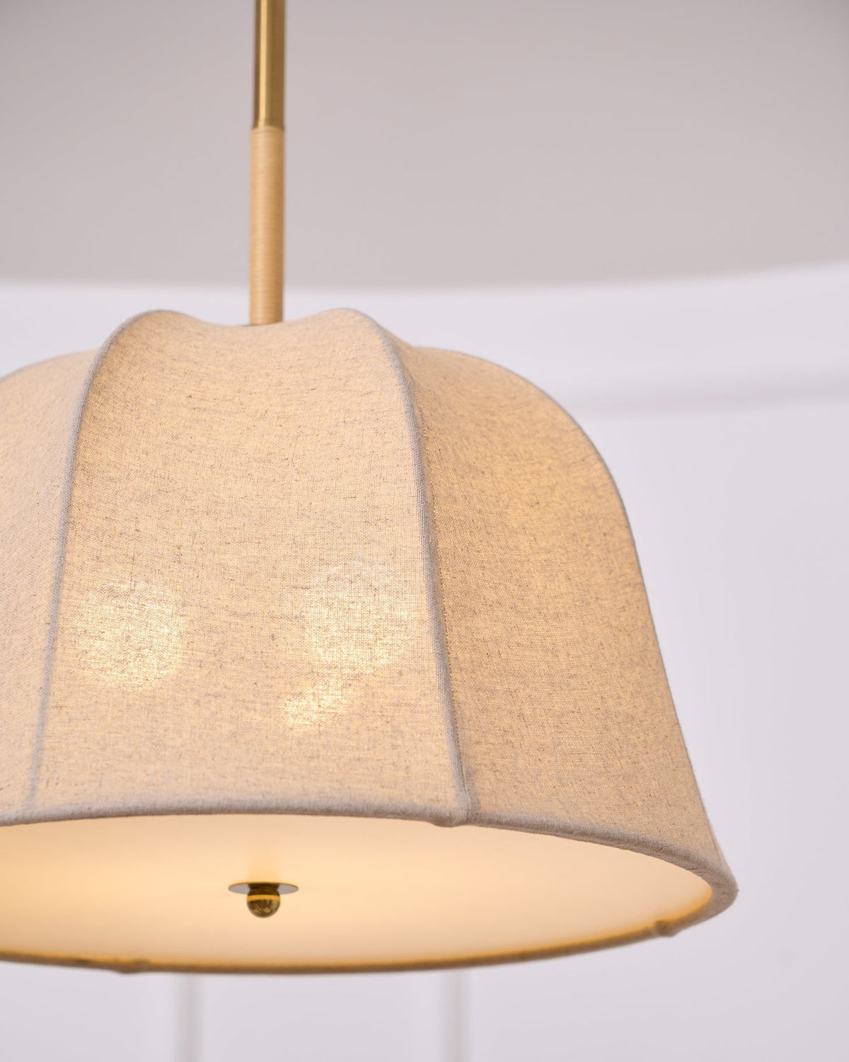 Fioalielle Vintage Stoff-Pendelleuchte Beige