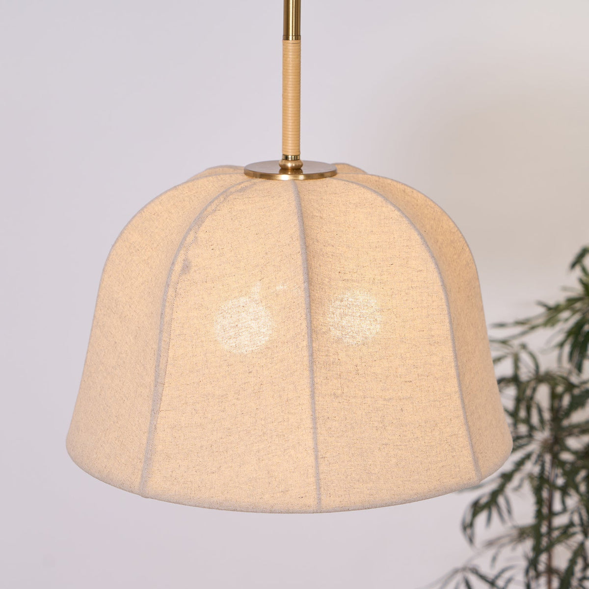 Fioalielle Vintage Stoff-Pendelleuchte Beige