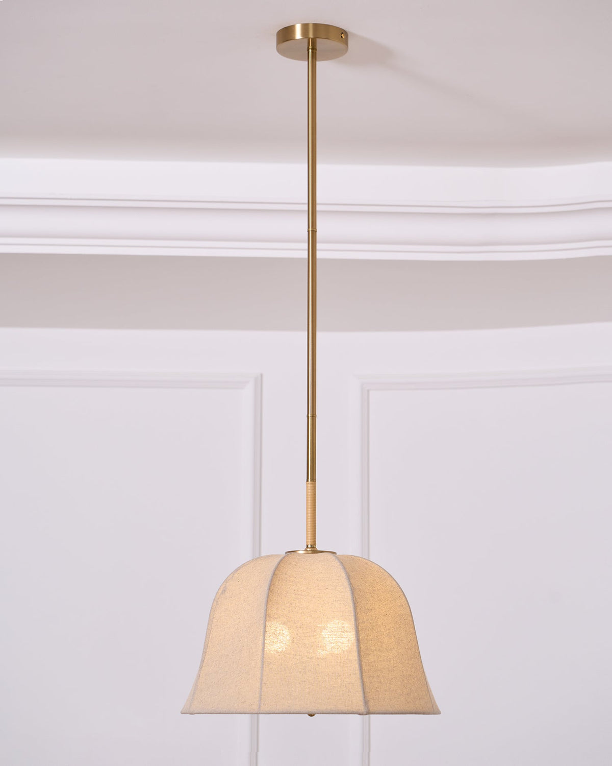 Fioalielle Vintage Stoff-Pendelleuchte Beige
