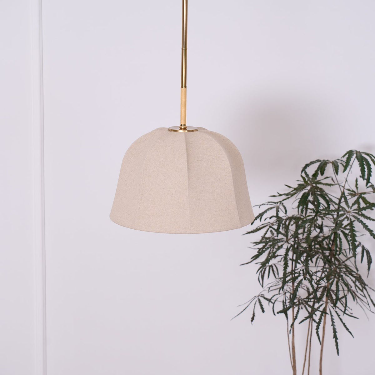 Fioalielle Vintage Stoff-Pendelleuchte Beige