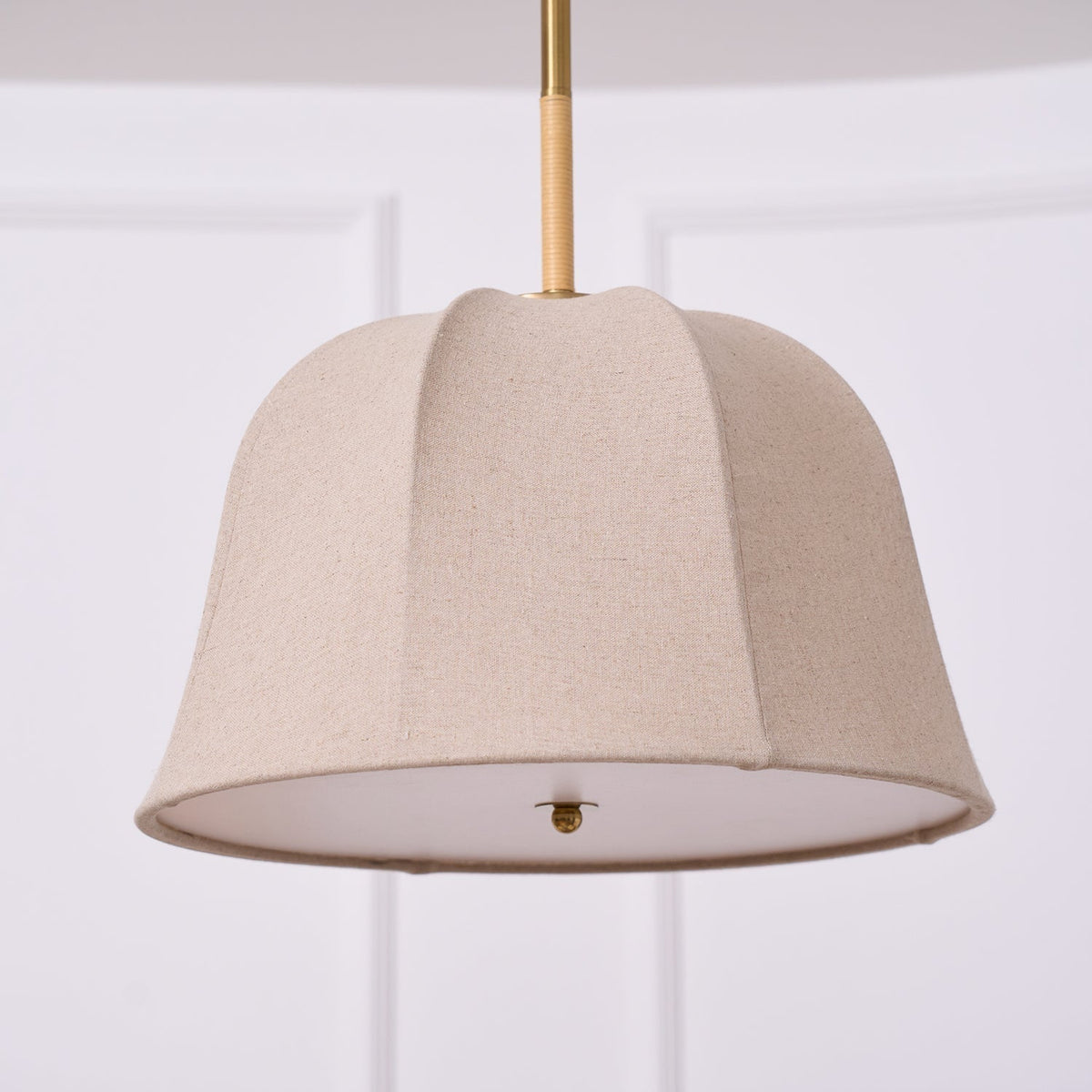 Fioalielle Vintage Stoff-Pendelleuchte Beige