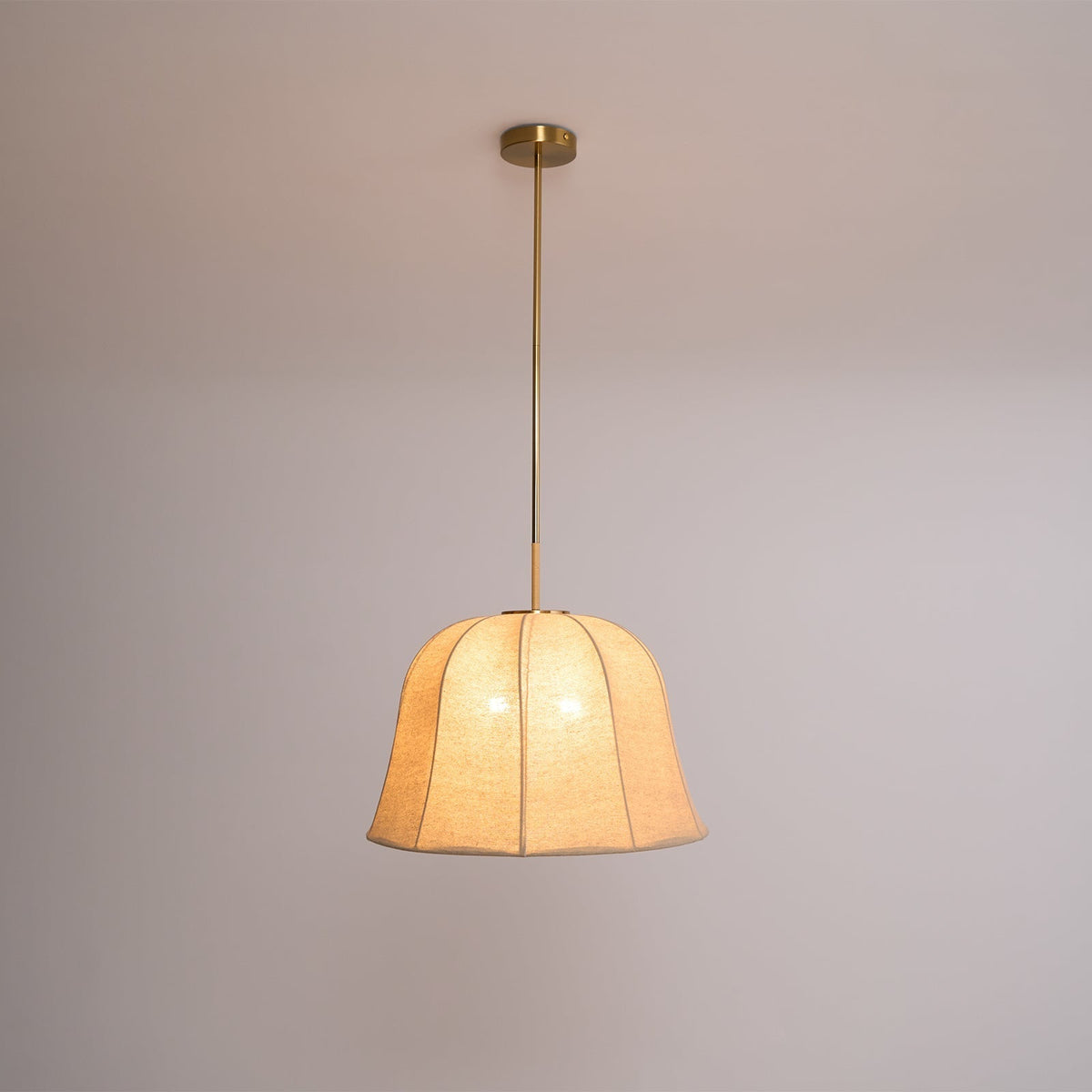 Fioalielle Vintage Stoff-Pendelleuchte Beige
