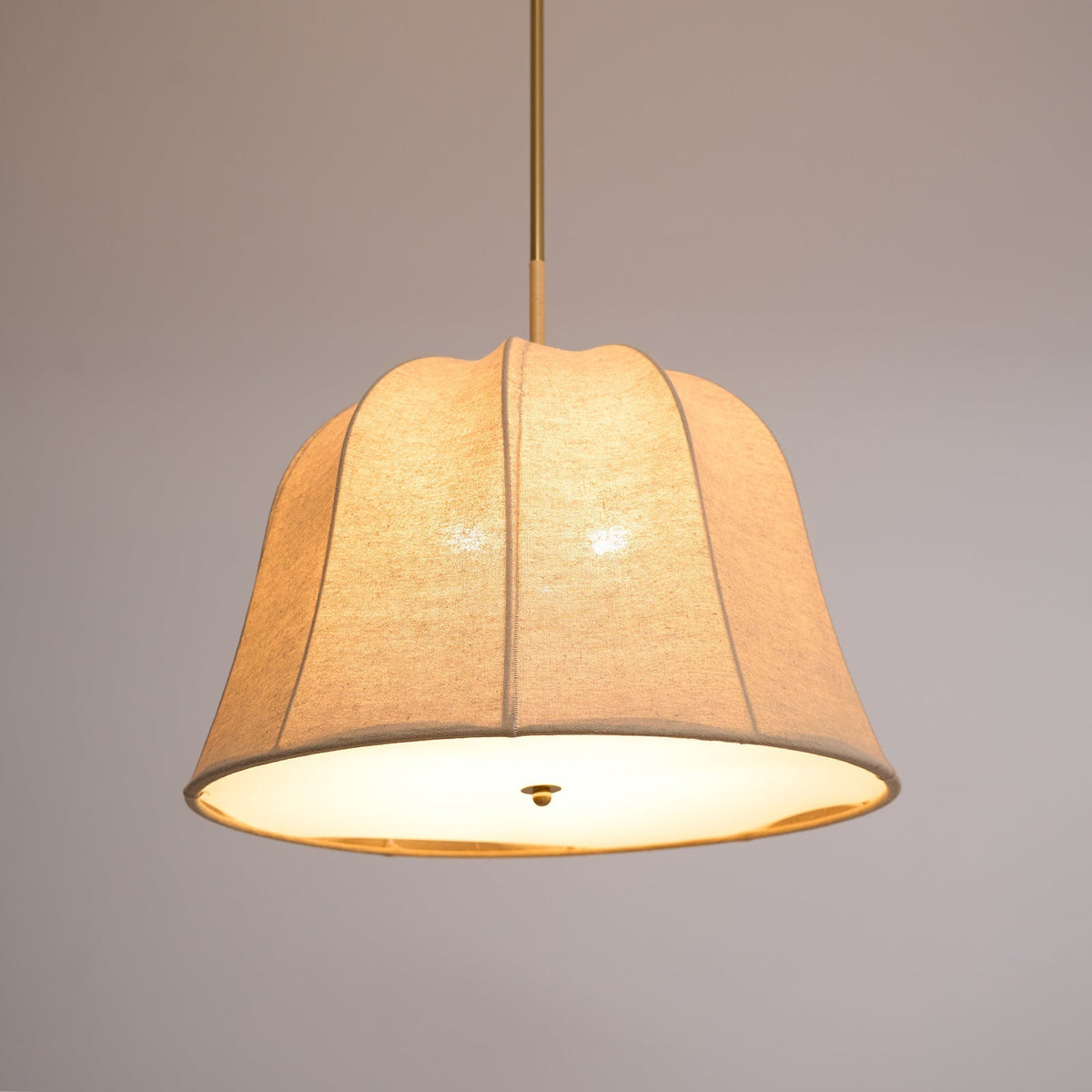 Fioalielle Vintage Stoff-Pendelleuchte Beige
