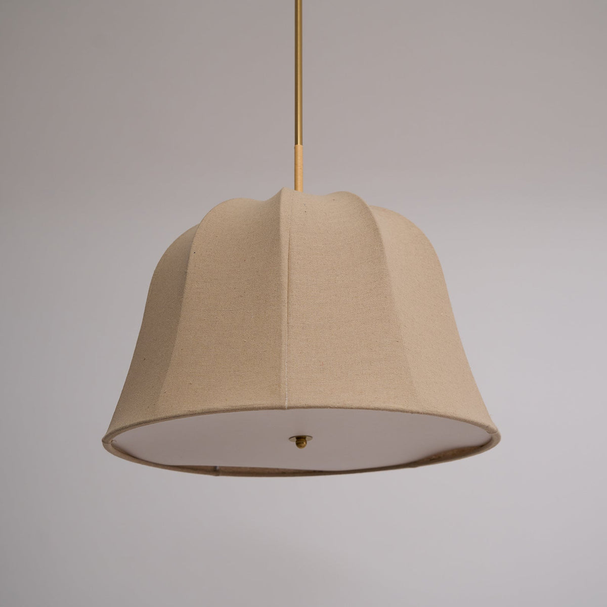 Fioalielle Vintage Stoff-Pendelleuchte Beige