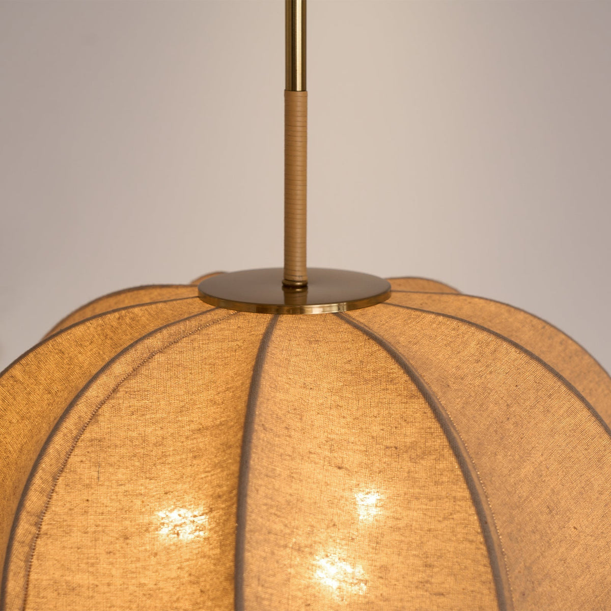 Fioalielle Vintage Stoff-Pendelleuchte Beige