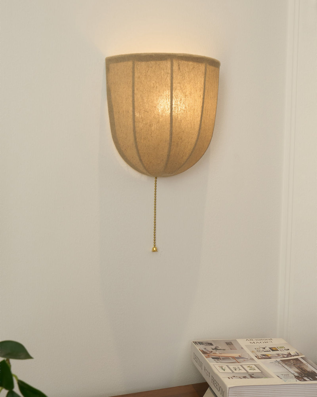 Griswold Wandleuchte aus natürlichem Leinenstoff
