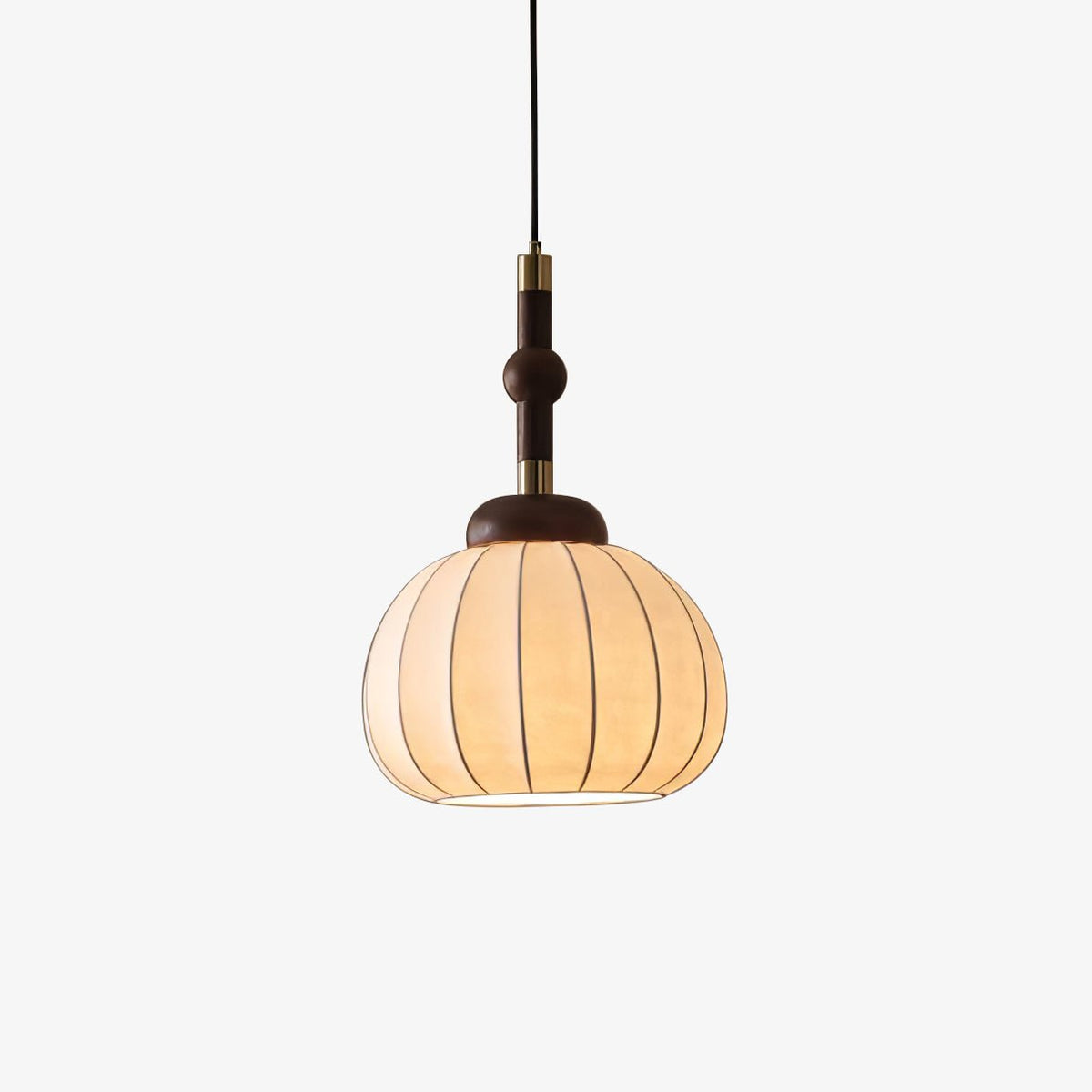 Livenor Pendelleuchte aus Seide und Holz im skandinavischen Stil