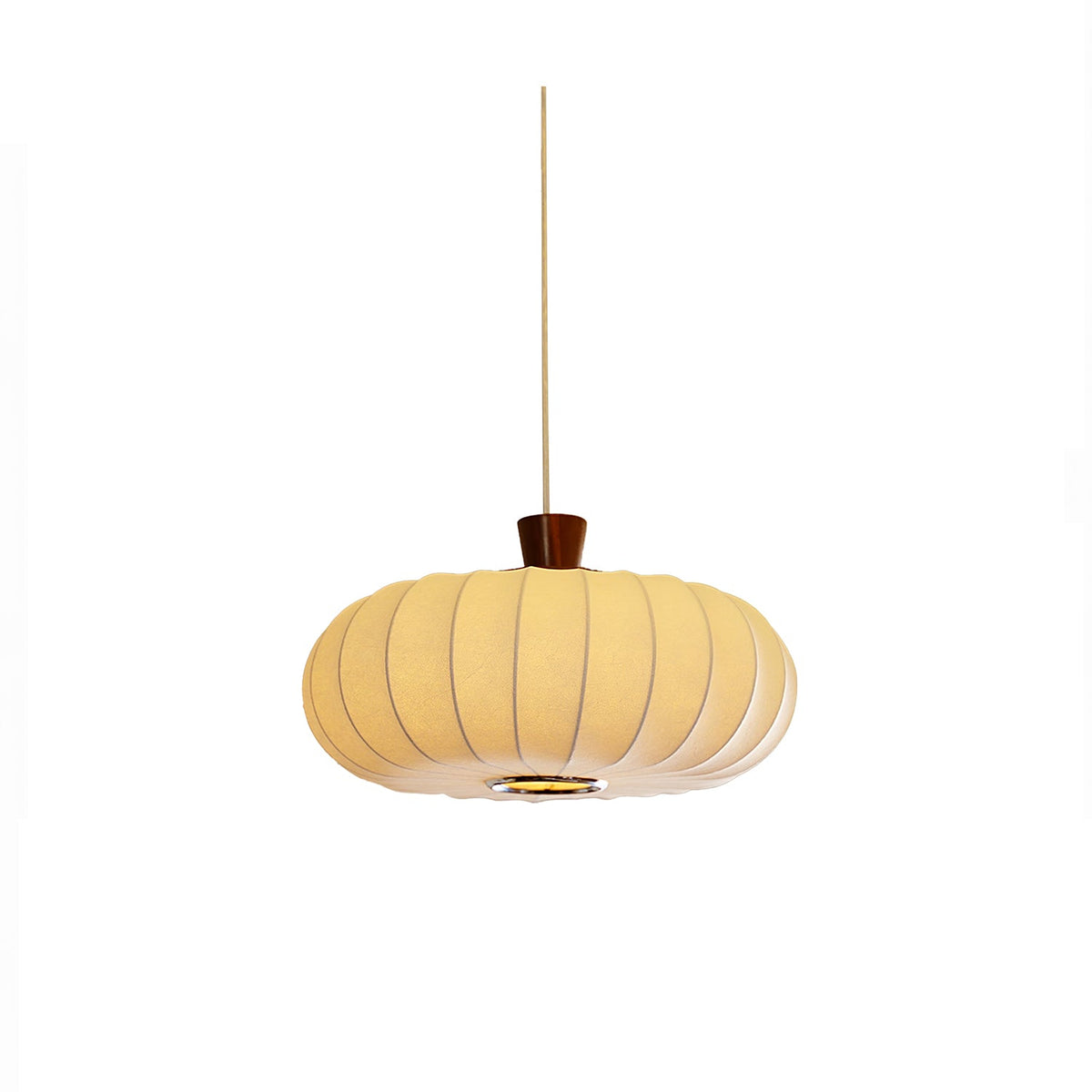 Aldeelia Pendelleuchte aus Seide und Holz im Retro-Stil