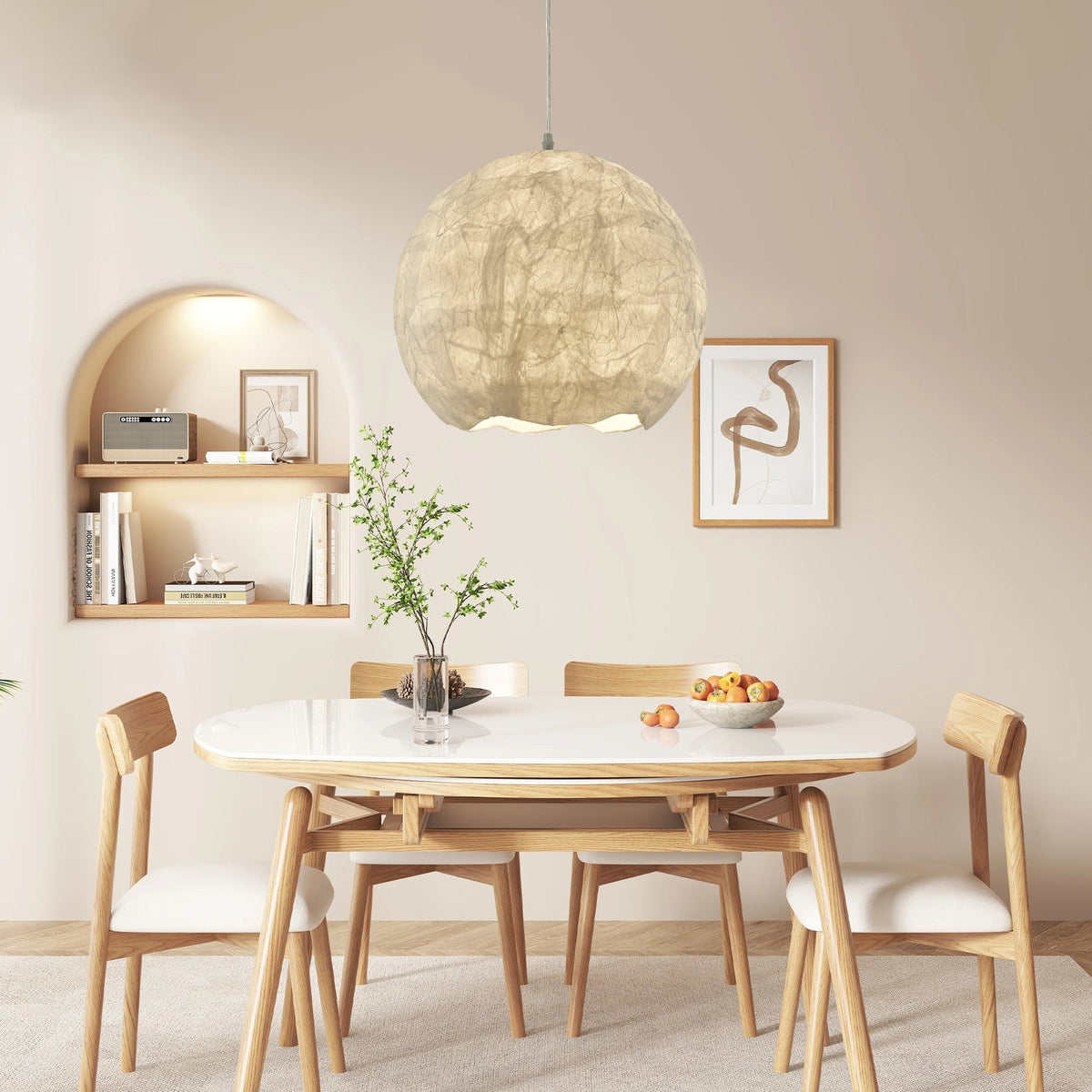 Nest Pendelleuchte aus organischer Seide