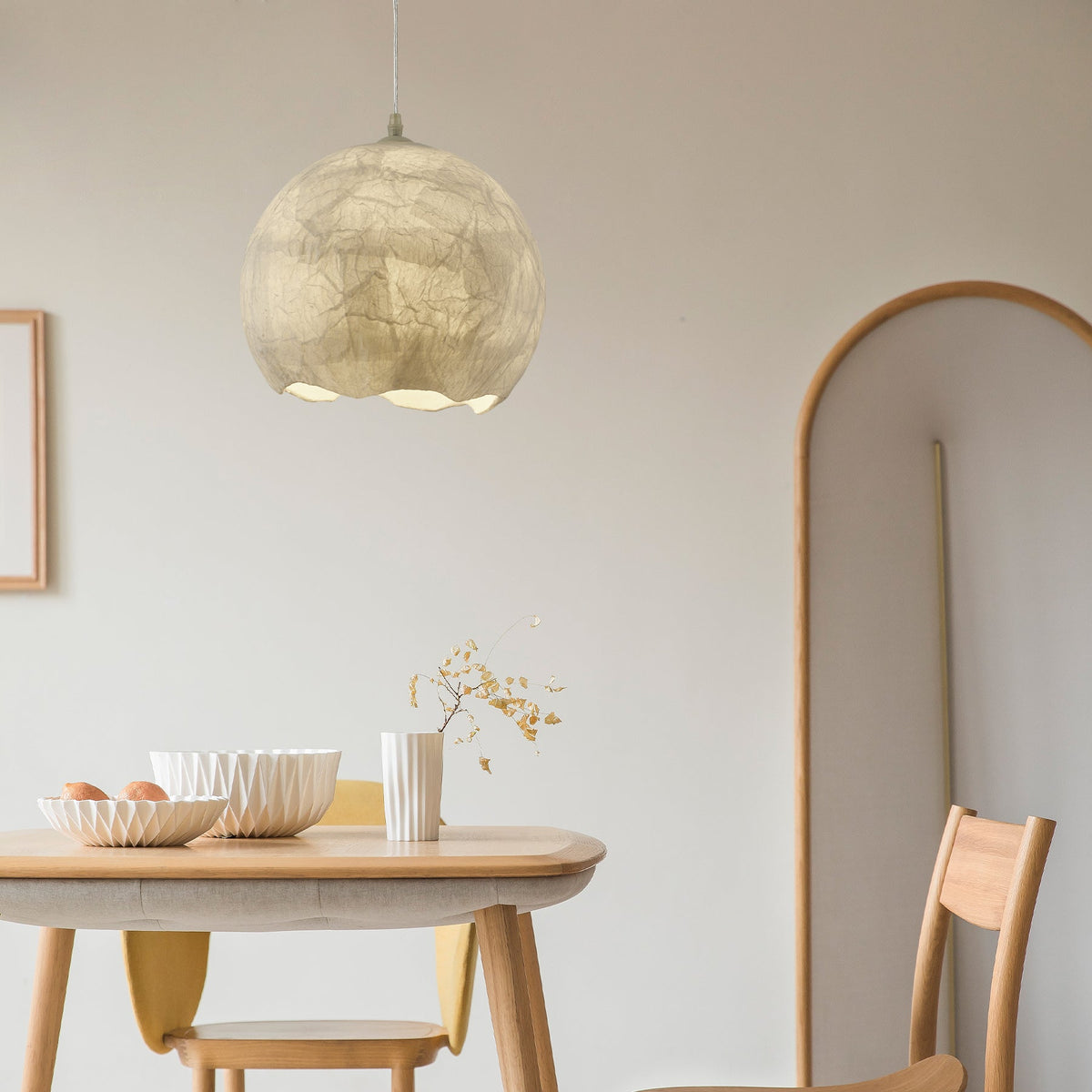 Nest Pendelleuchte aus organischer Seide