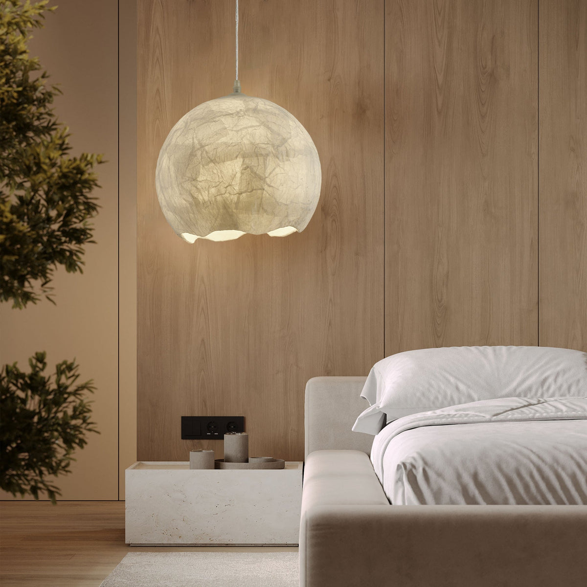 Nest Pendelleuchte aus organischer Seide