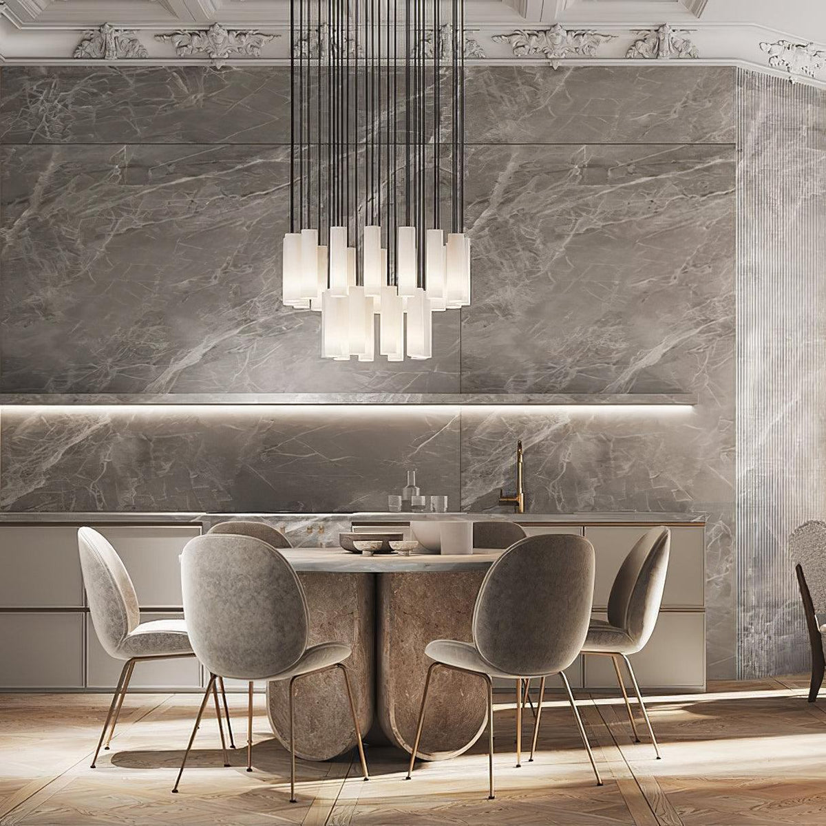 Lunexi Cluster Alabaster Pendelleuchte