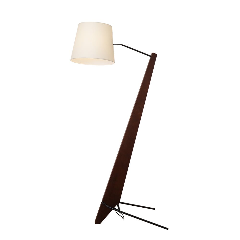 Vyran Stehleuchte aus Holz und Stoff
