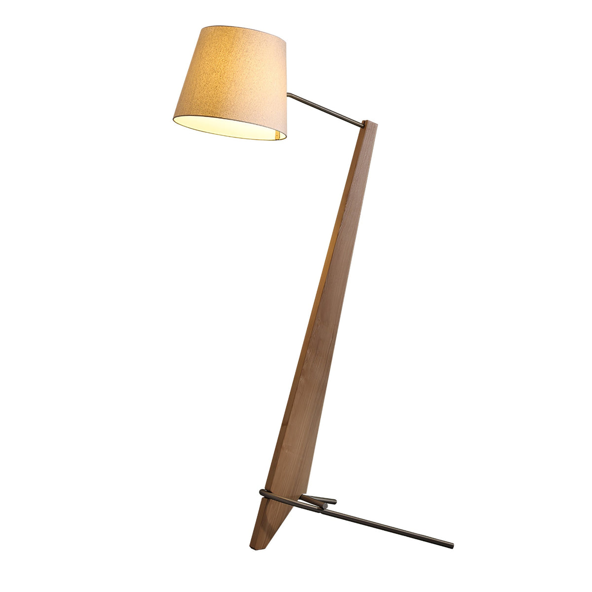 Vyran Stehleuchte aus Holz und Stoff