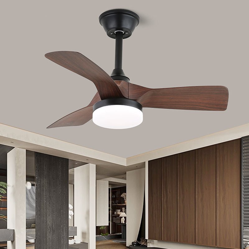 Elvelira minimalistisch Schwarzes Holz Deckenventilator mit Beleuchtung