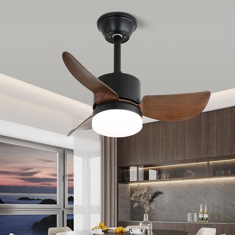 Elvelira minimalistisch Schwarzes Holz Deckenventilator mit Beleuchtung