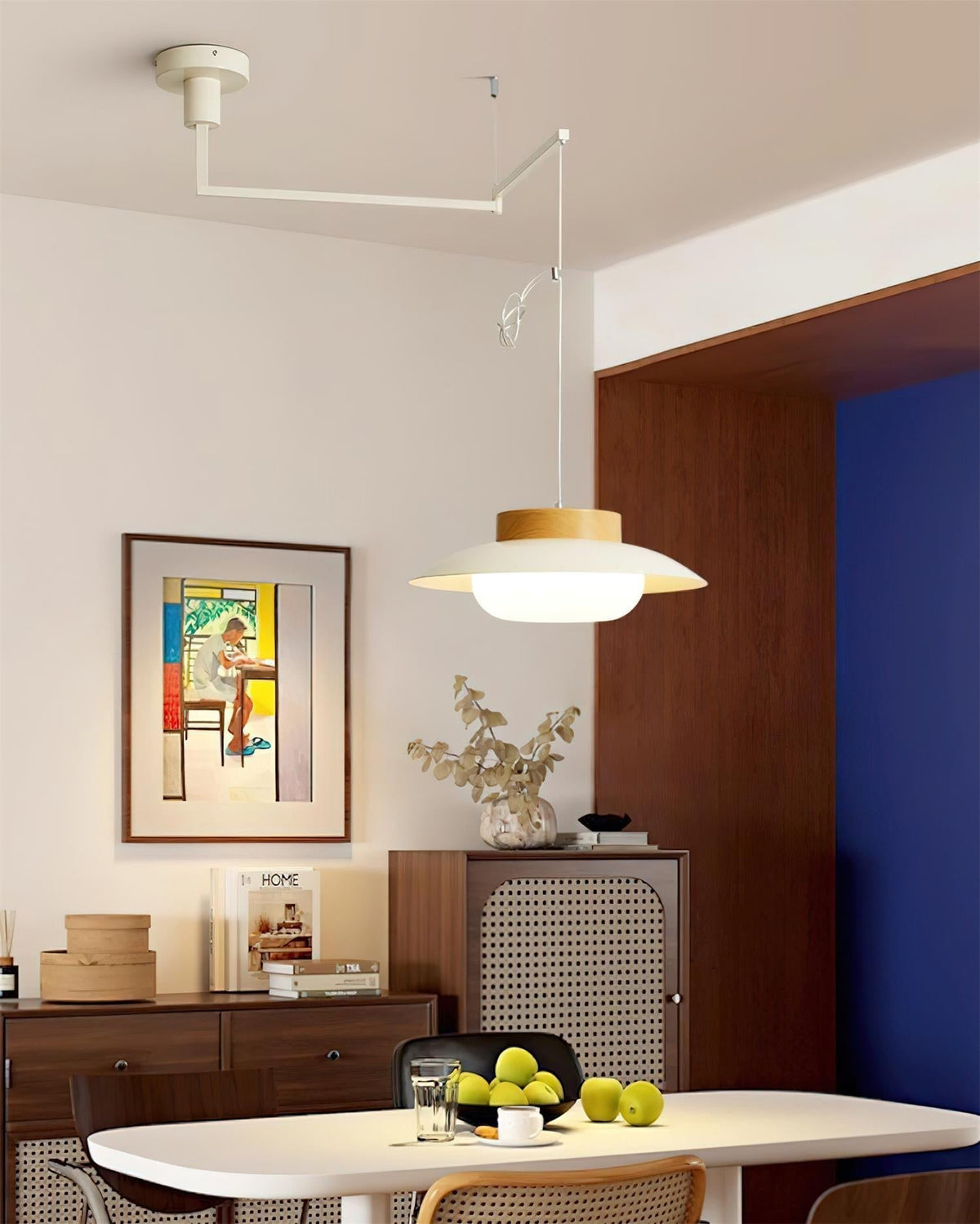 Teriivise Pendelleuchte mit Schwenkarmlampe