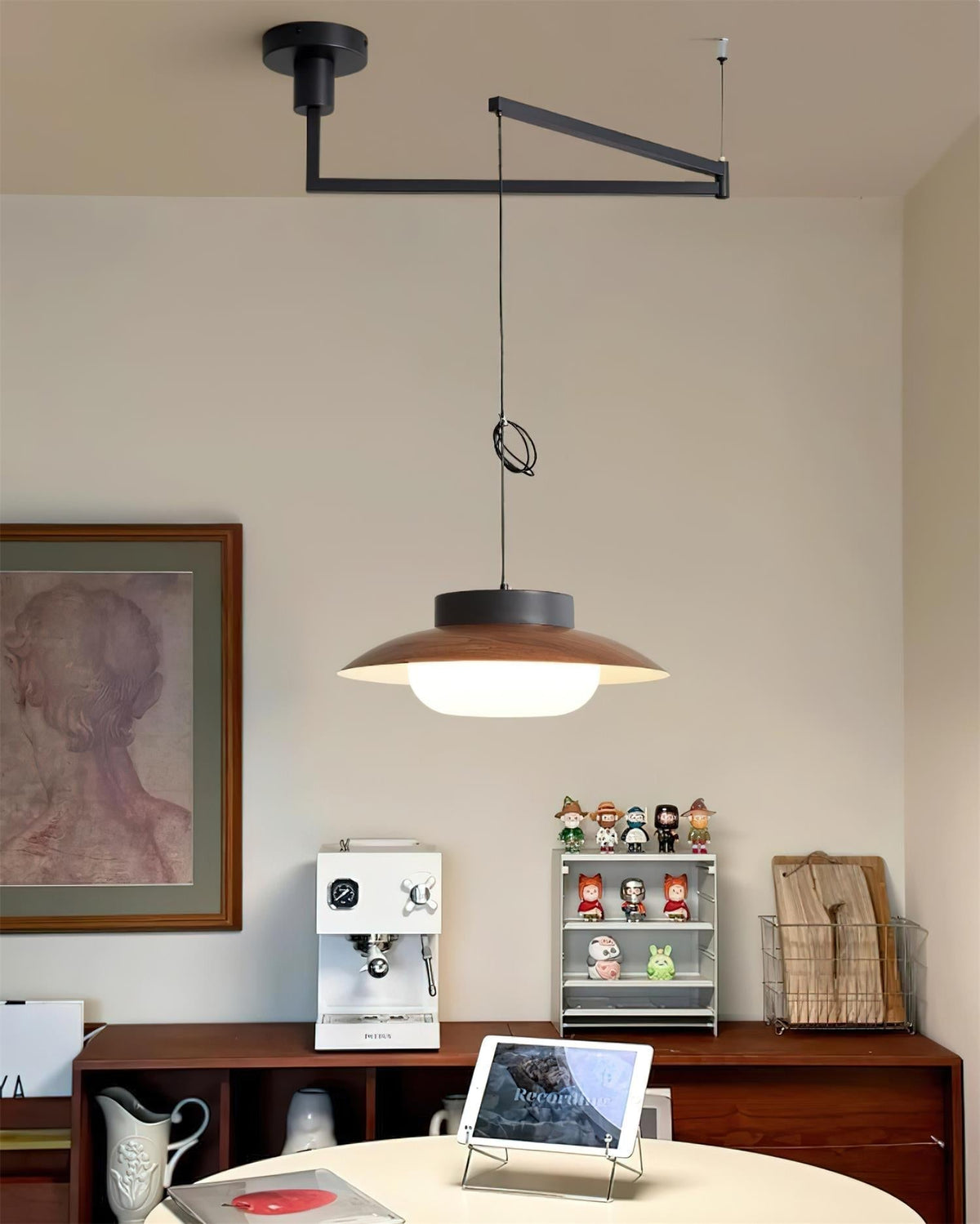 Teriivise Pendelleuchte mit Schwenkarmlampe