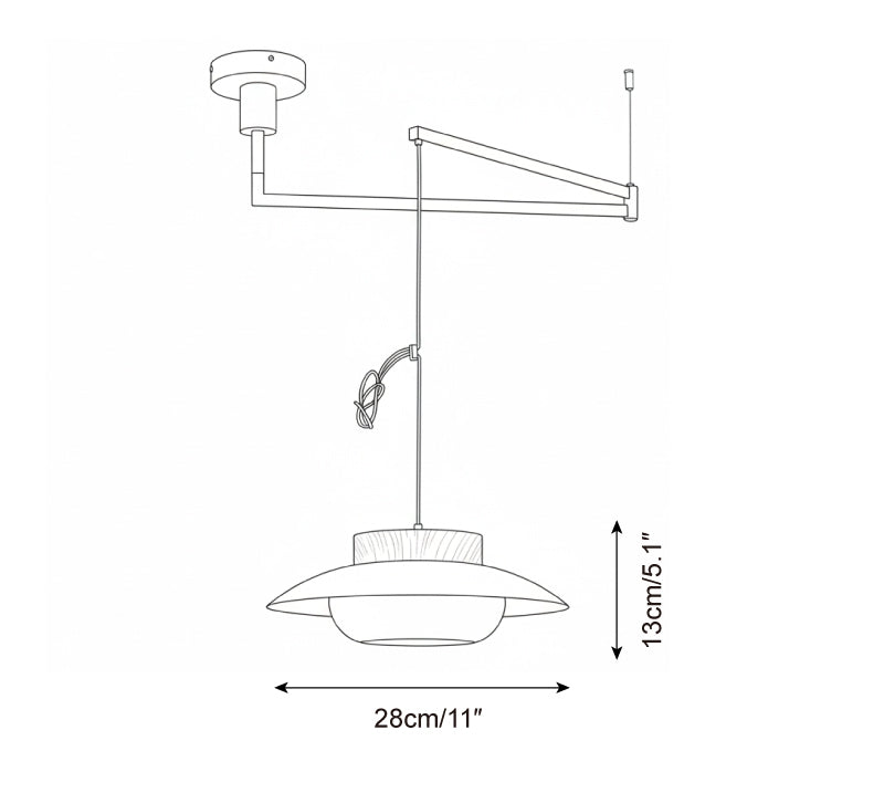 Teriivise Pendelleuchte mit Schwenkarmlampe