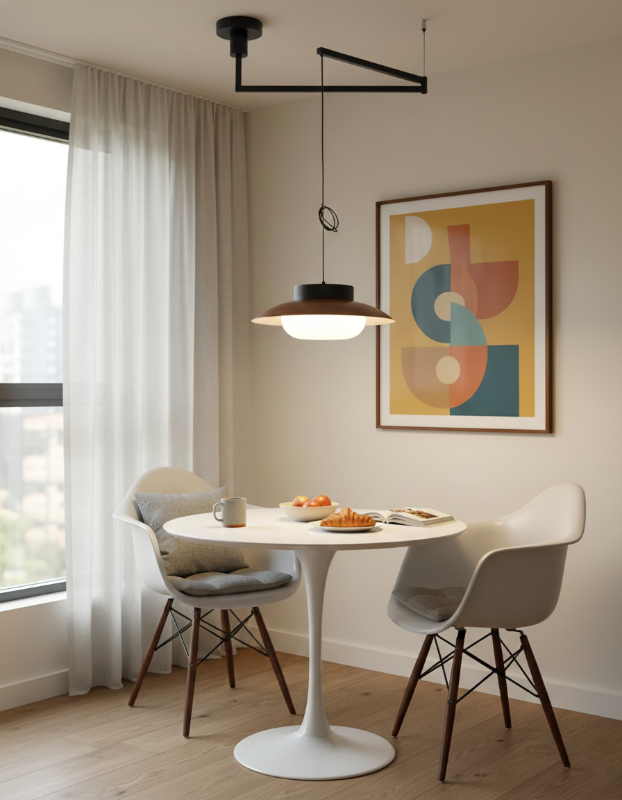 Teriivise Pendelleuchte mit Schwenkarmlampe