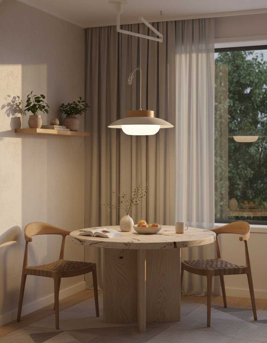 Teriivise Pendelleuchte mit Schwenkarmlampe