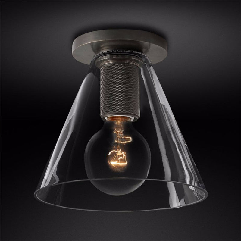 Elthyn Deckenleuchte Kegel Glas Messing Minimalistisch Industriell