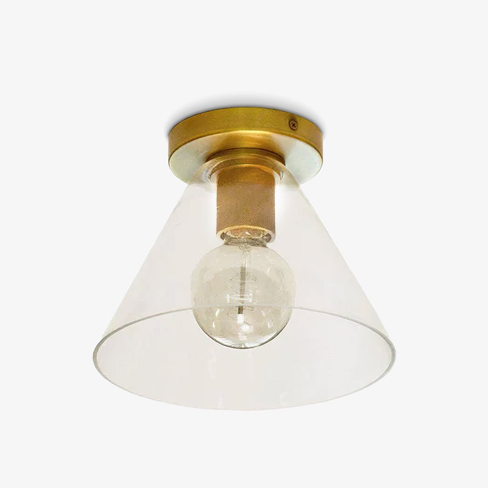 Elthyn Deckenleuchte Kegel Glas Messing Minimalistisch Industriell