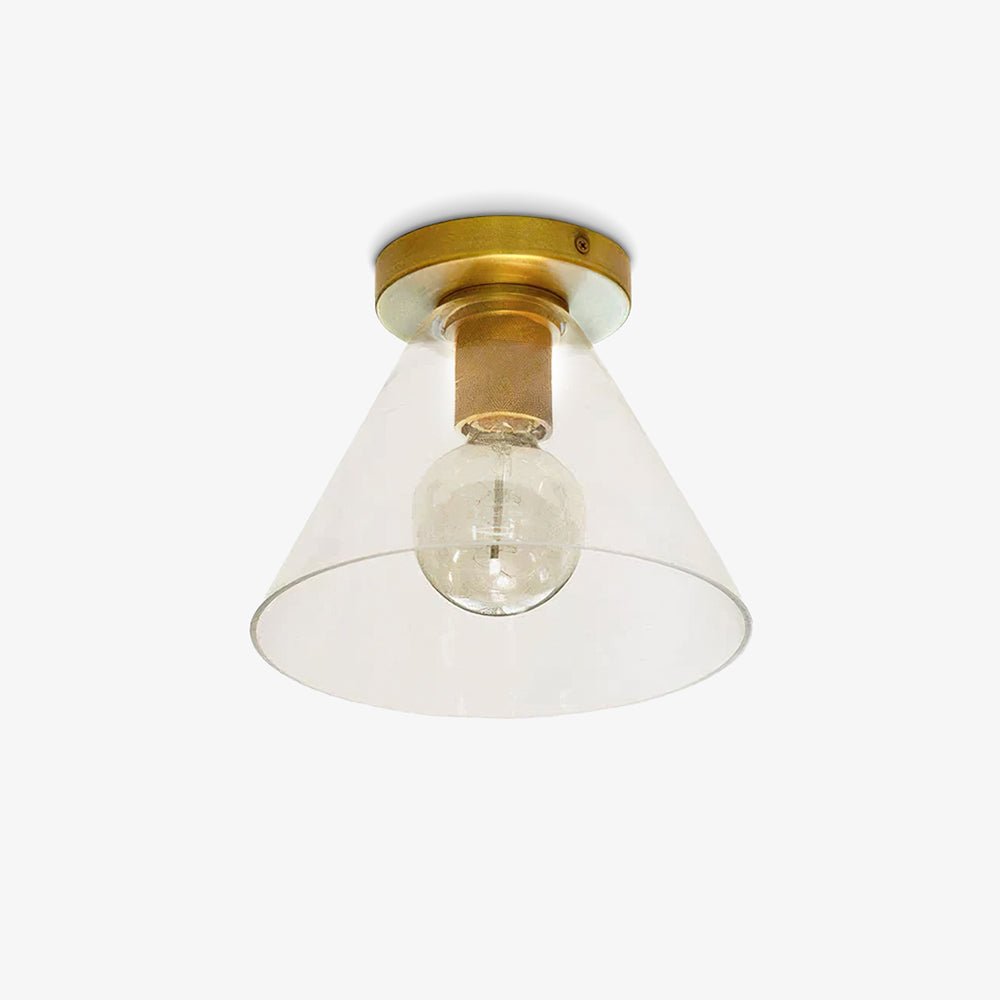 Elthyn Deckenleuchte Kegel Glas Messing Minimalistisch Industriell