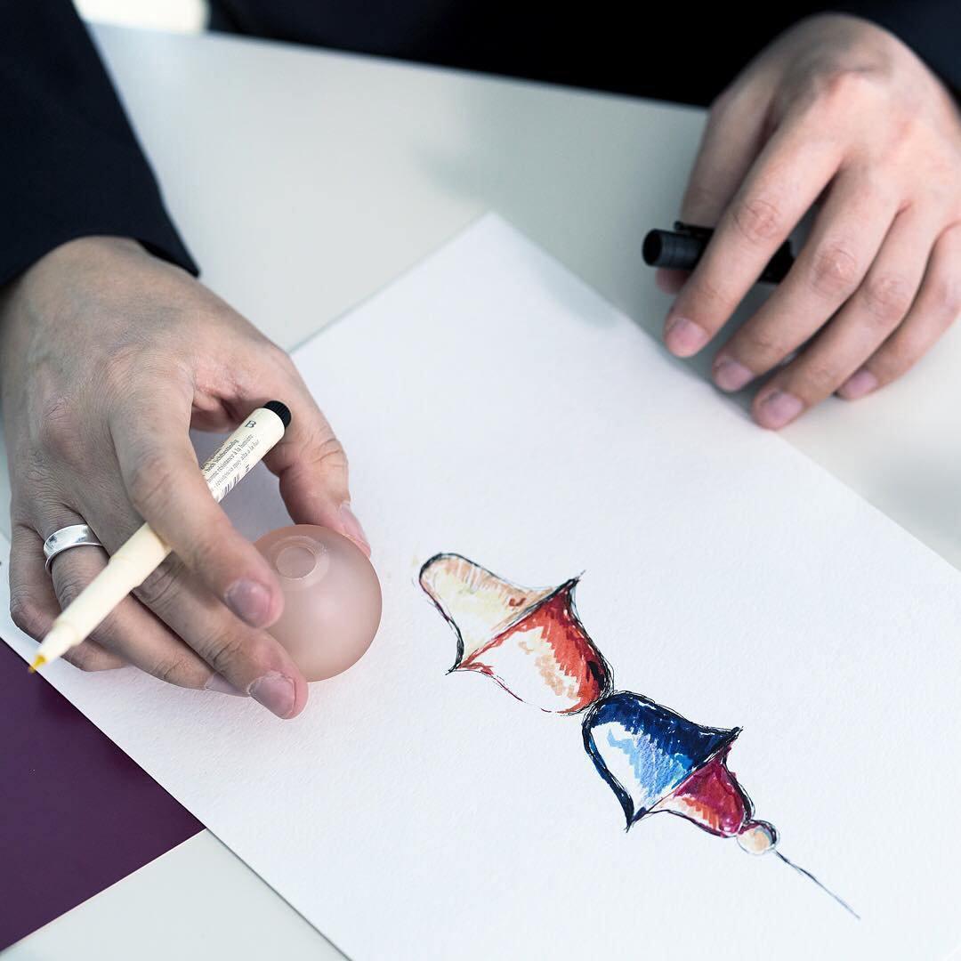 Calaeus Pendelleuchte aus Kunstglas im nordischen Stil