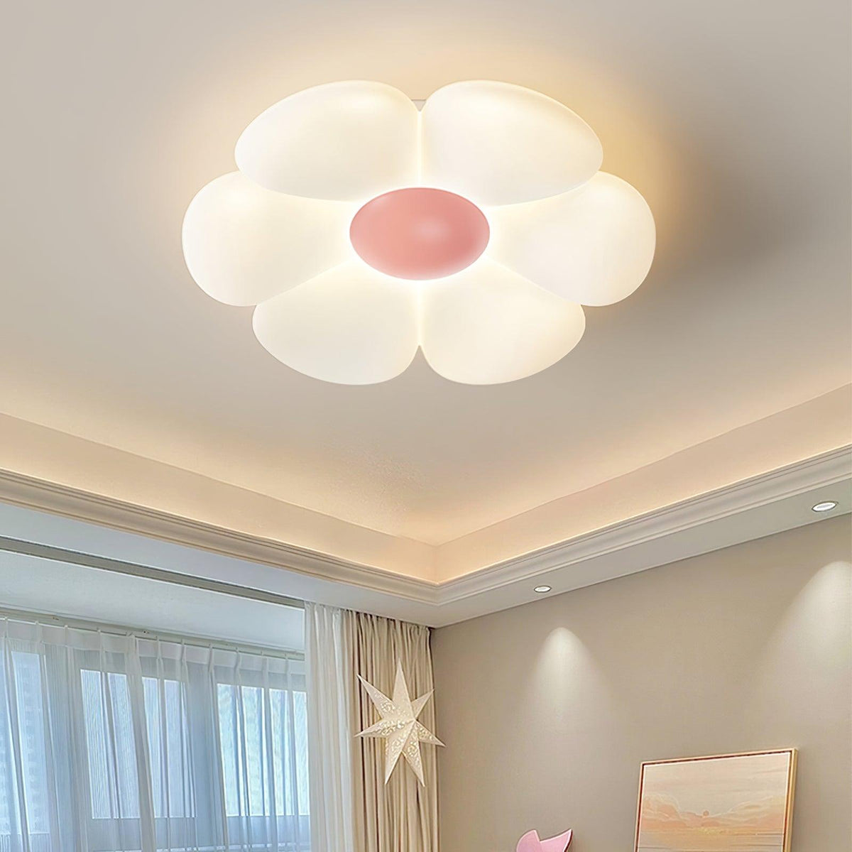 Liorinella Deckenleuchte Sechsstreifen-Blumenform Eleganter Charme für Kinderzimmer