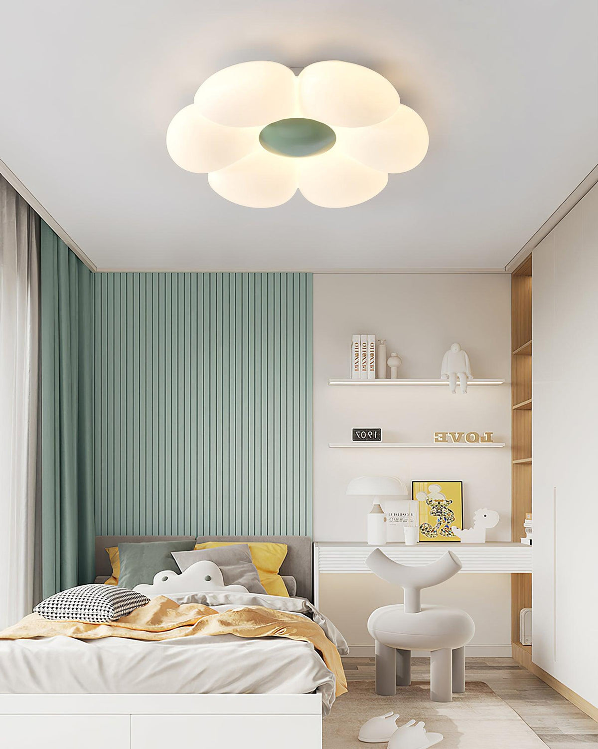 Liorinella Deckenleuchte Sechsstreifen-Blumenform Eleganter Charme für Kinderzimmer