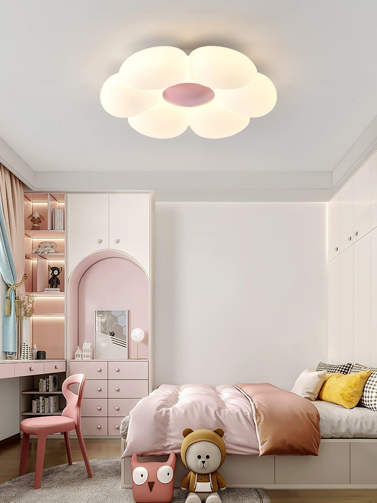 Liorinella Deckenleuchte Sechsstreifen-Blumenform Eleganter Charme für Kinderzimmer