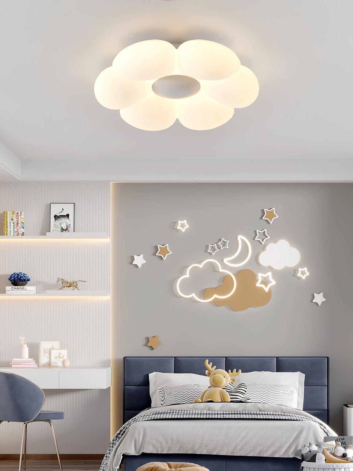 Liorinella Deckenleuchte Sechsstreifen-Blumenform Eleganter Charme für Kinderzimmer