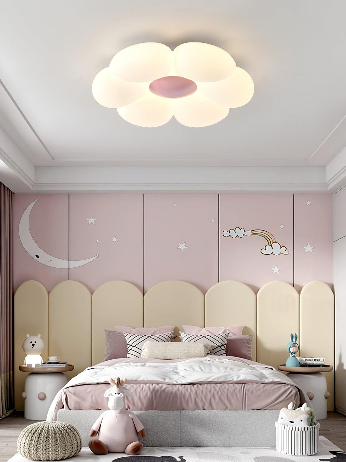 Liorinella Deckenleuchte Sechsstreifen-Blumenform Eleganter Charme für Kinderzimmer