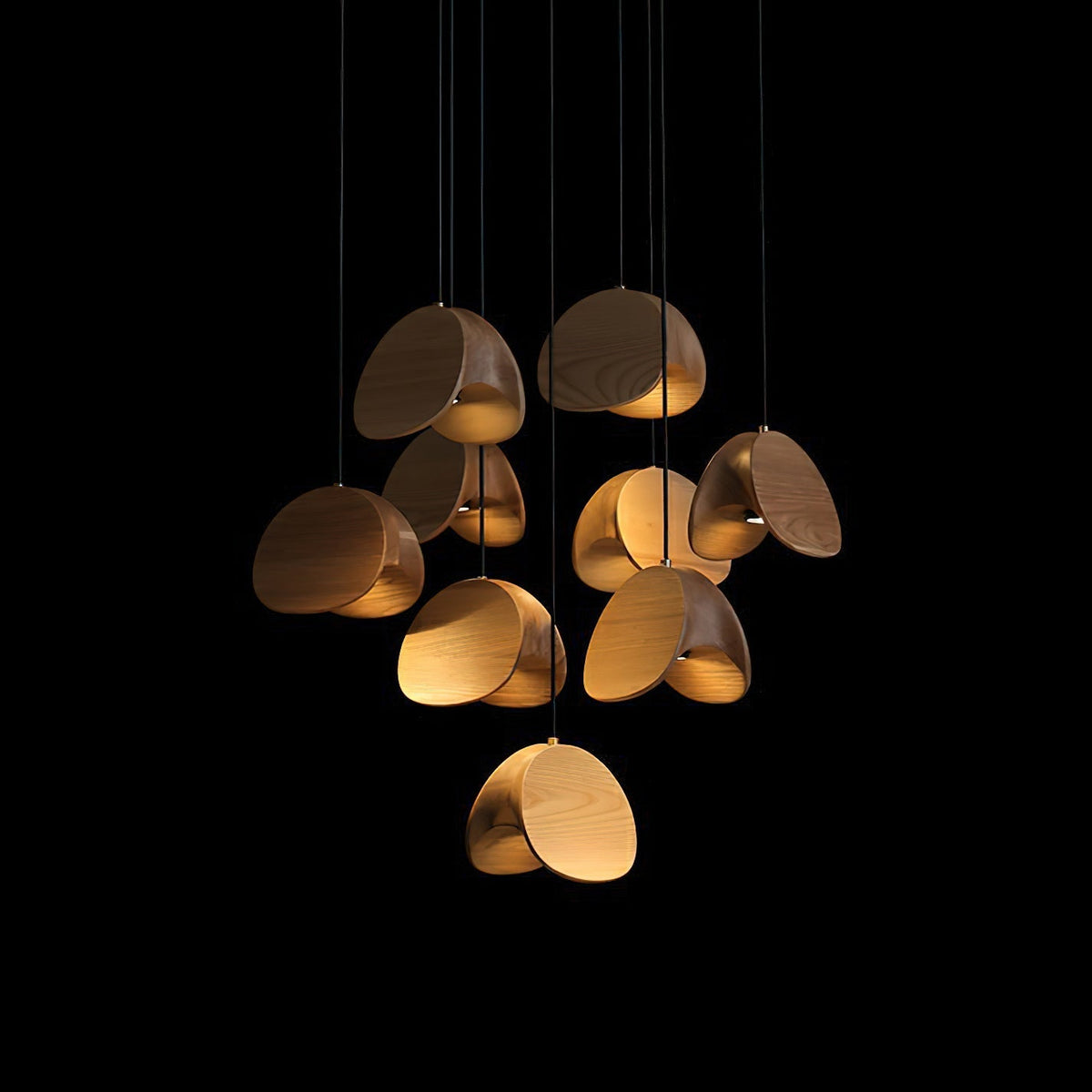 Elmiren Cluster Holz Pendelleuchte