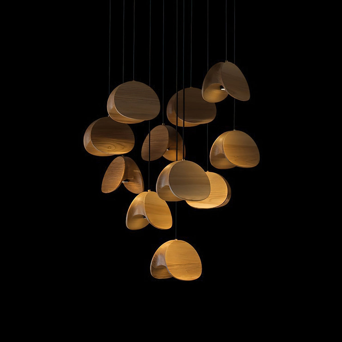 Elmiren Cluster Holz Pendelleuchte