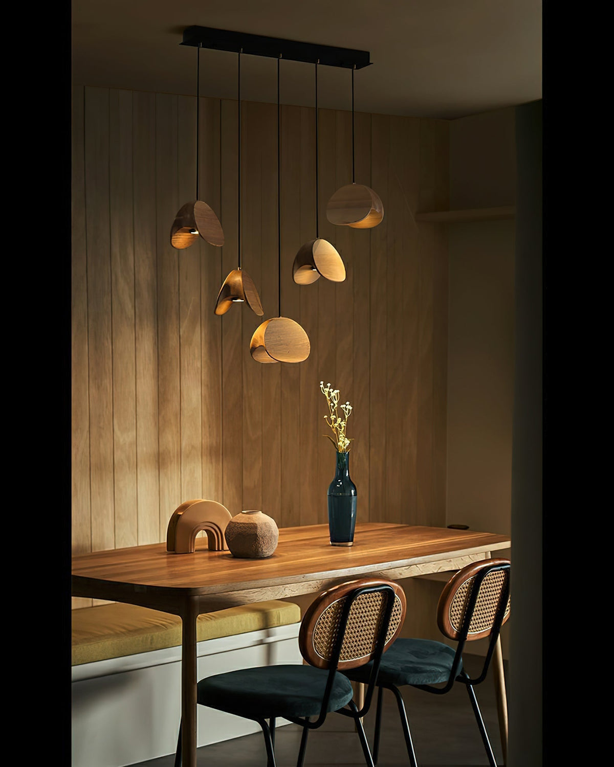 Elmiren Cluster Holz Pendelleuchte