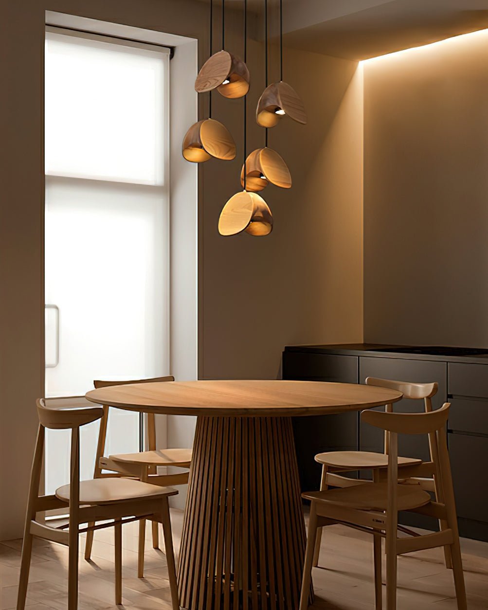 Elmiren Cluster Holz Pendelleuchte