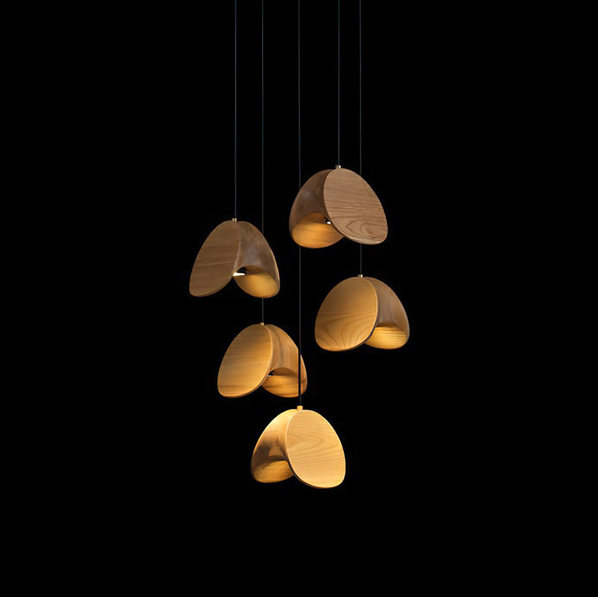 Elmiren Cluster Holz Pendelleuchte