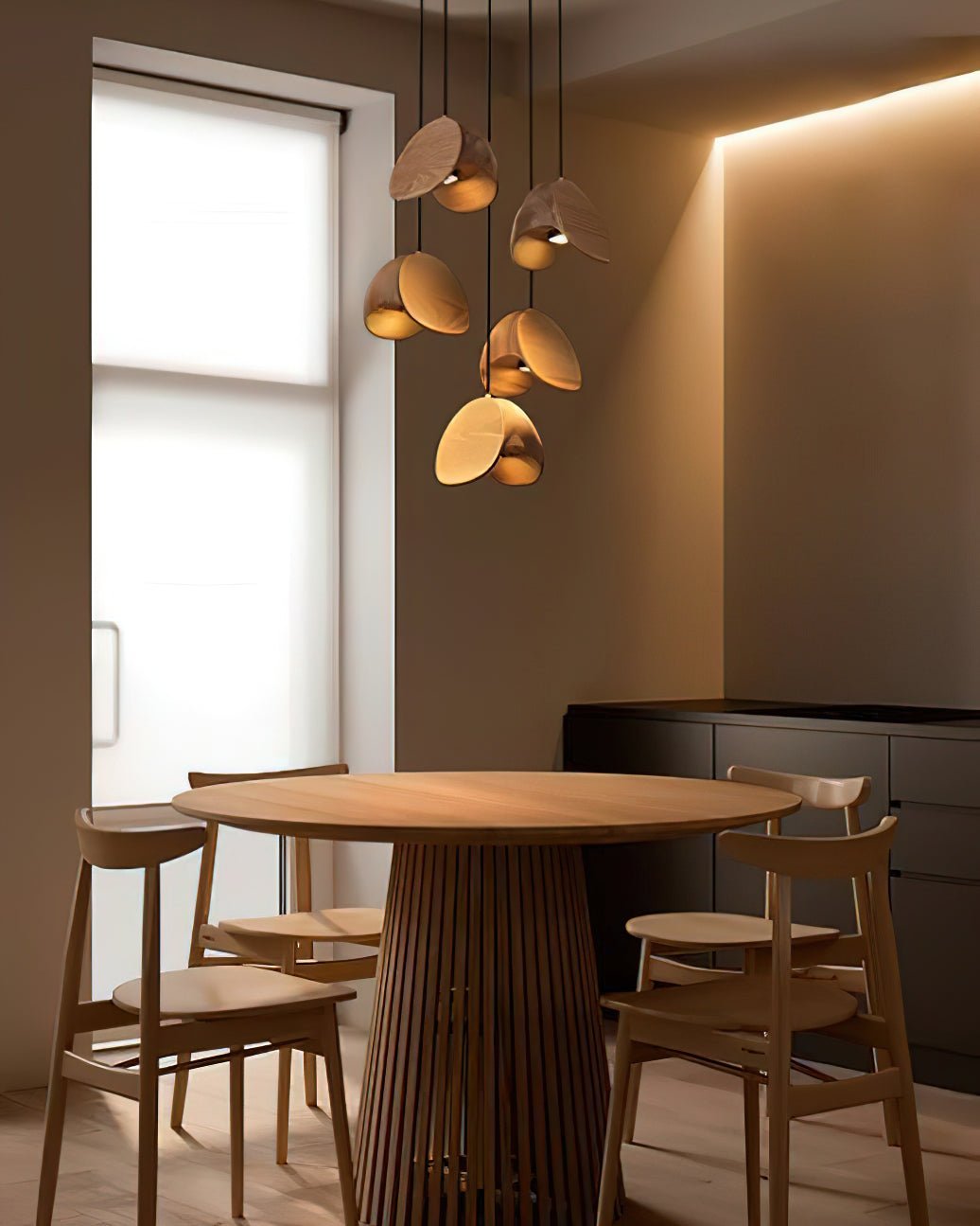 Elmiren Cluster Holz Pendelleuchte