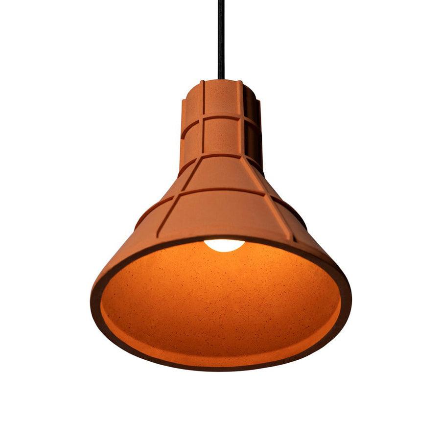 Marnie moderne Pendelleuchte aus Zement in Terrakotta