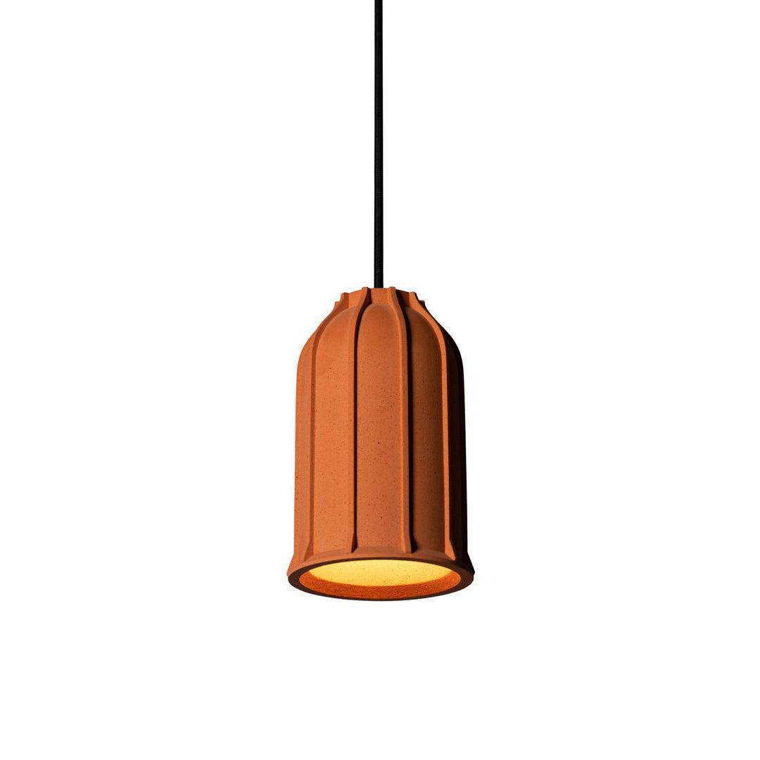 Marnie moderne Pendelleuchte aus Zement in Terrakotta