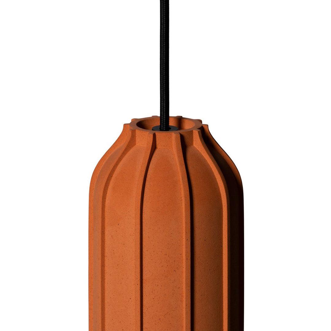 Marnie moderne Pendelleuchte aus Zement in Terrakotta