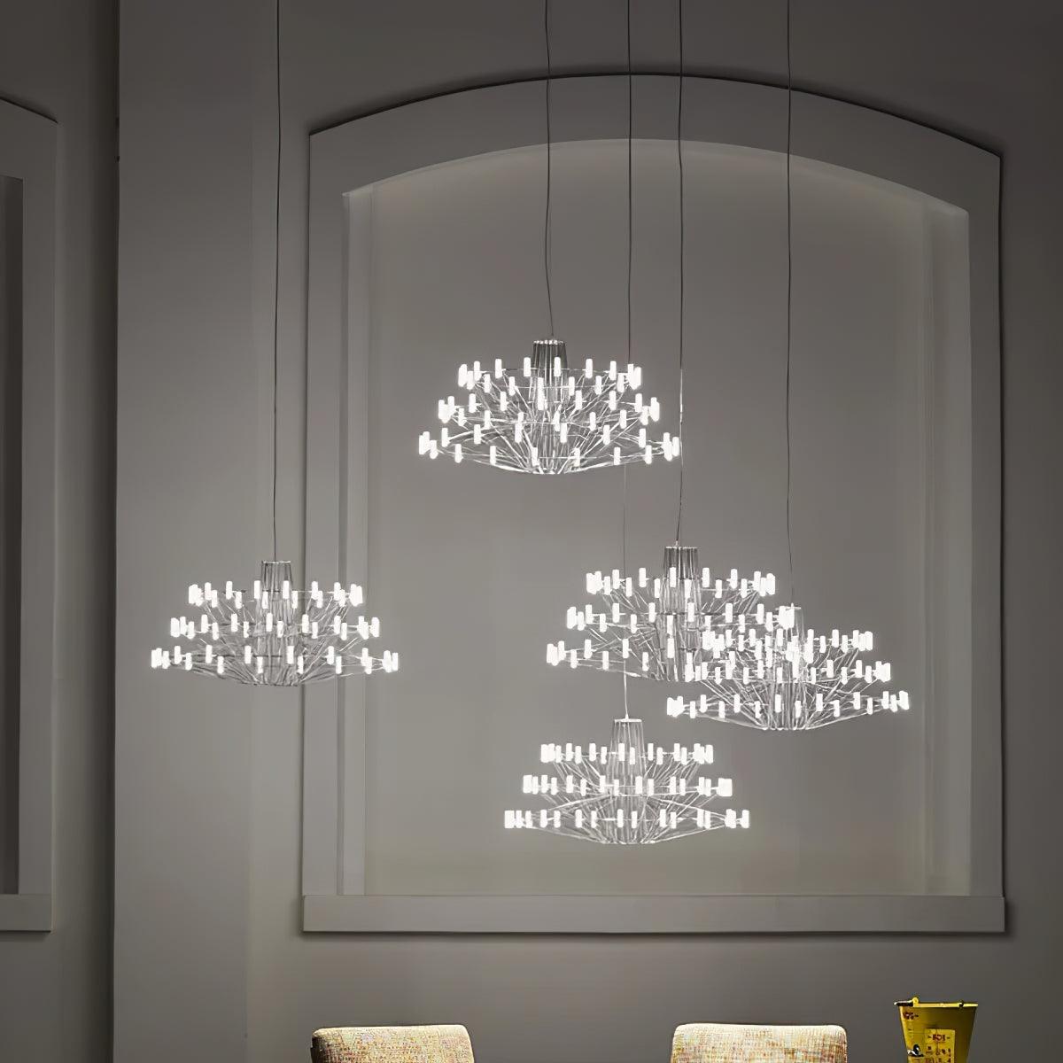 Orinenine Kronleuchter Sky Ballet aus Edelstahl und Acryl im modernen Stil