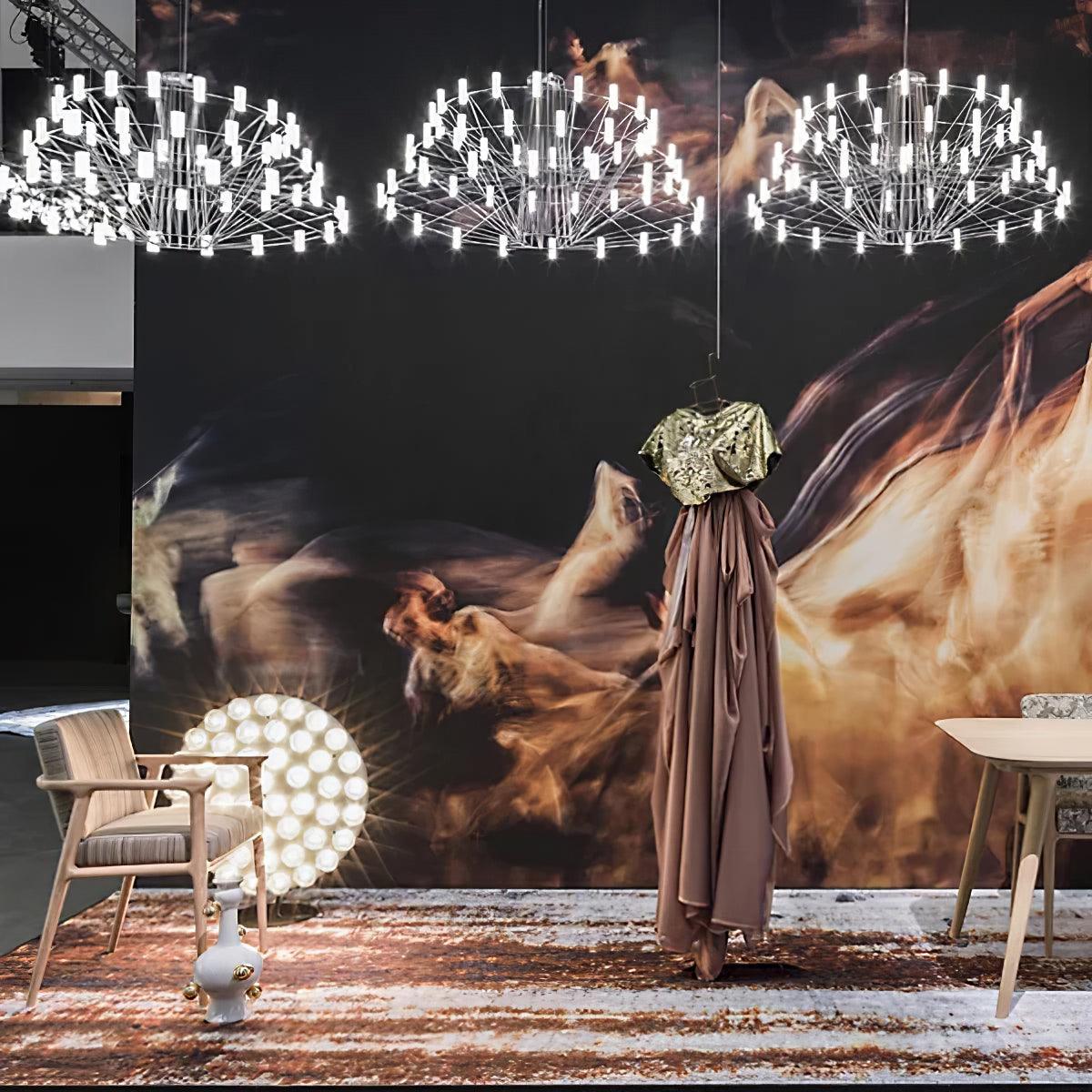 Orinenine Kronleuchter Sky Ballet aus Edelstahl und Acryl im modernen Stil