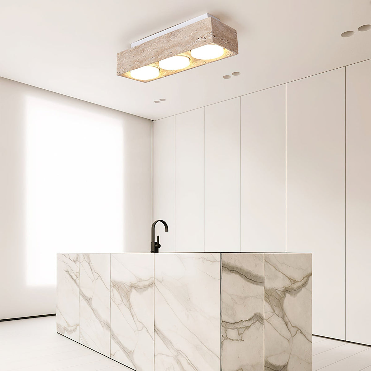 Virinira Quad-Spot Travertine Deckenleuchte